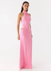 On My Way Bodysuit Maxi Dress Pink