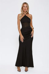 Florenza Halter Maxi Dress Black