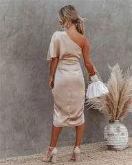 Elara Draped Midi Dress