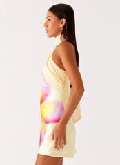 Isa Satin Mini Dress Yellow