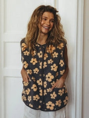 Duttini | Floral Fleece Vest For Women