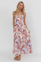 Echoes A Line Midi Dress Floral Purple