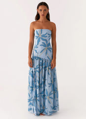 Eden Strapless Maxi Dress Blue