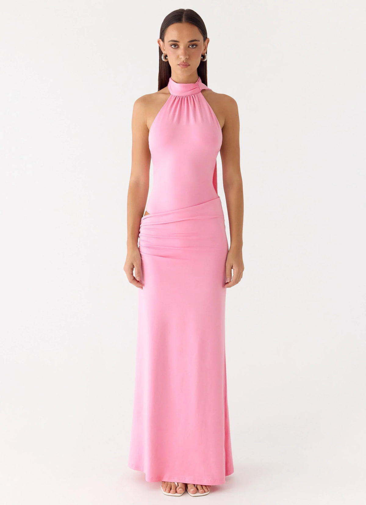 On My Way Bodysuit Maxi Dress Pink