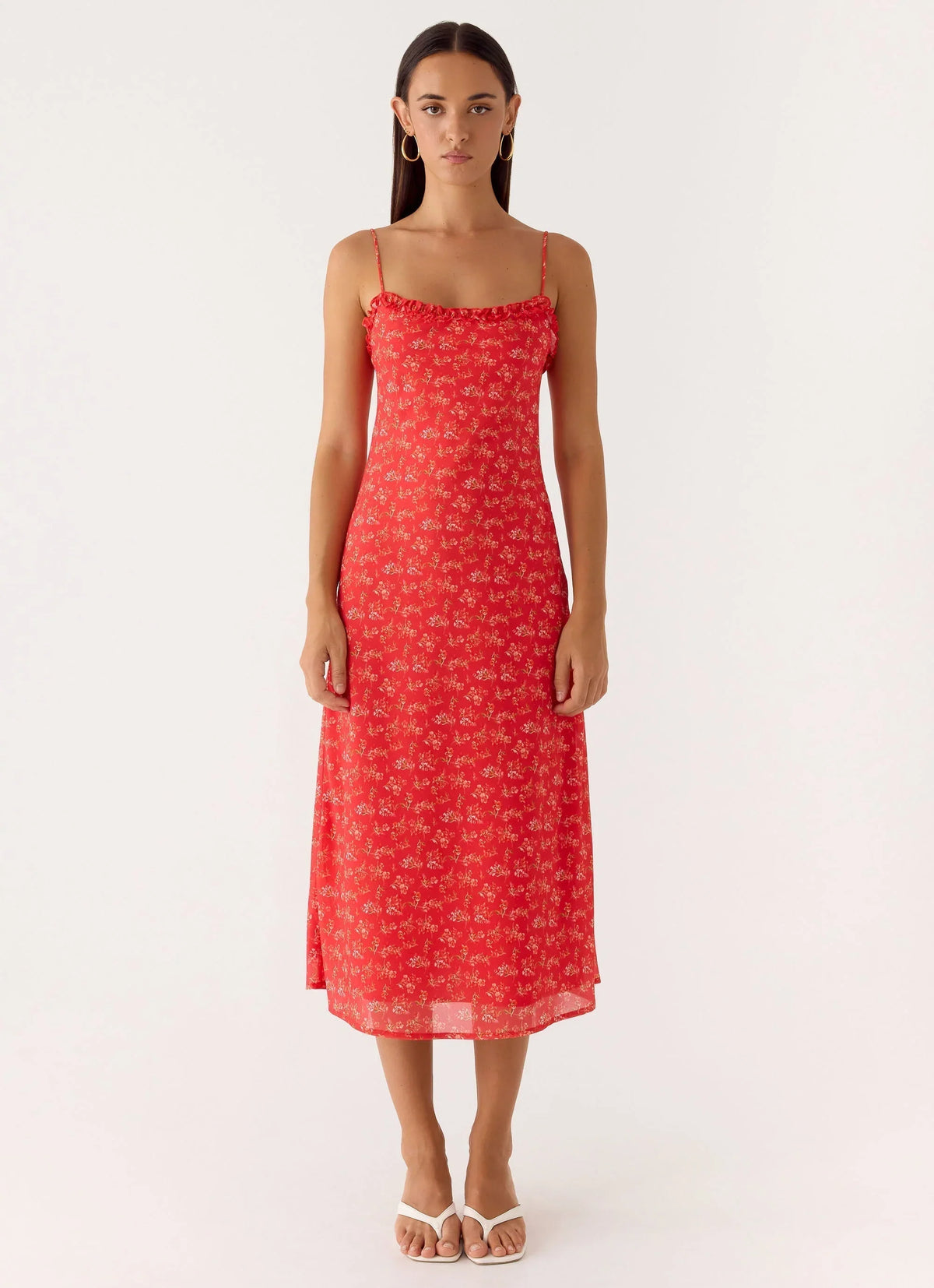 Kahlo Midi Dress Red