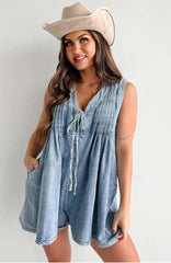 Sawyer Lace Up Mini Romper