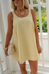 Ava Striped Swing Dress-Butter
