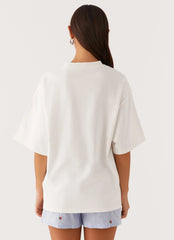 Born To Have Fun Oversized Tee - White