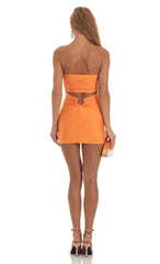 Strapless Dress In Orange