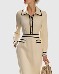 Margot Piped Midi Dress