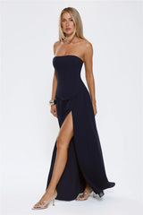 Luxe Strapless Maxi Dress Navy