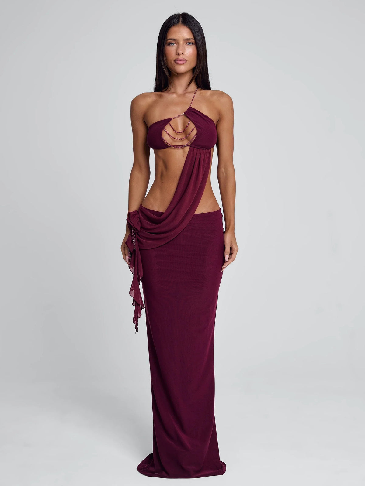 Raer Burgundy Maxi Dress