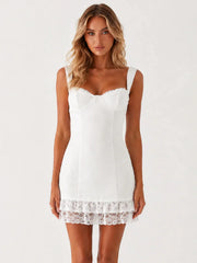 Isadora Lace Mini Dress - White