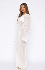 Ivory Wave Maxi Dress