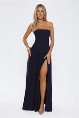 Luxe Strapless Maxi Dress Navy