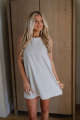 Porter Striped Mini Dress-Black/White
