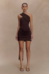 Mattea Slinky Mesh Mini Dress With Scarf