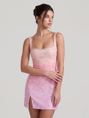 Dazzling Ombré Sequined & Beaded Mini Dress