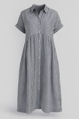 Chic Women'S Midi Dress With Handy Pockets