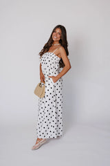 Sleeveless Polka Dot Poplin Dress