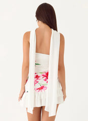 Manon Scarf Mini Dress White