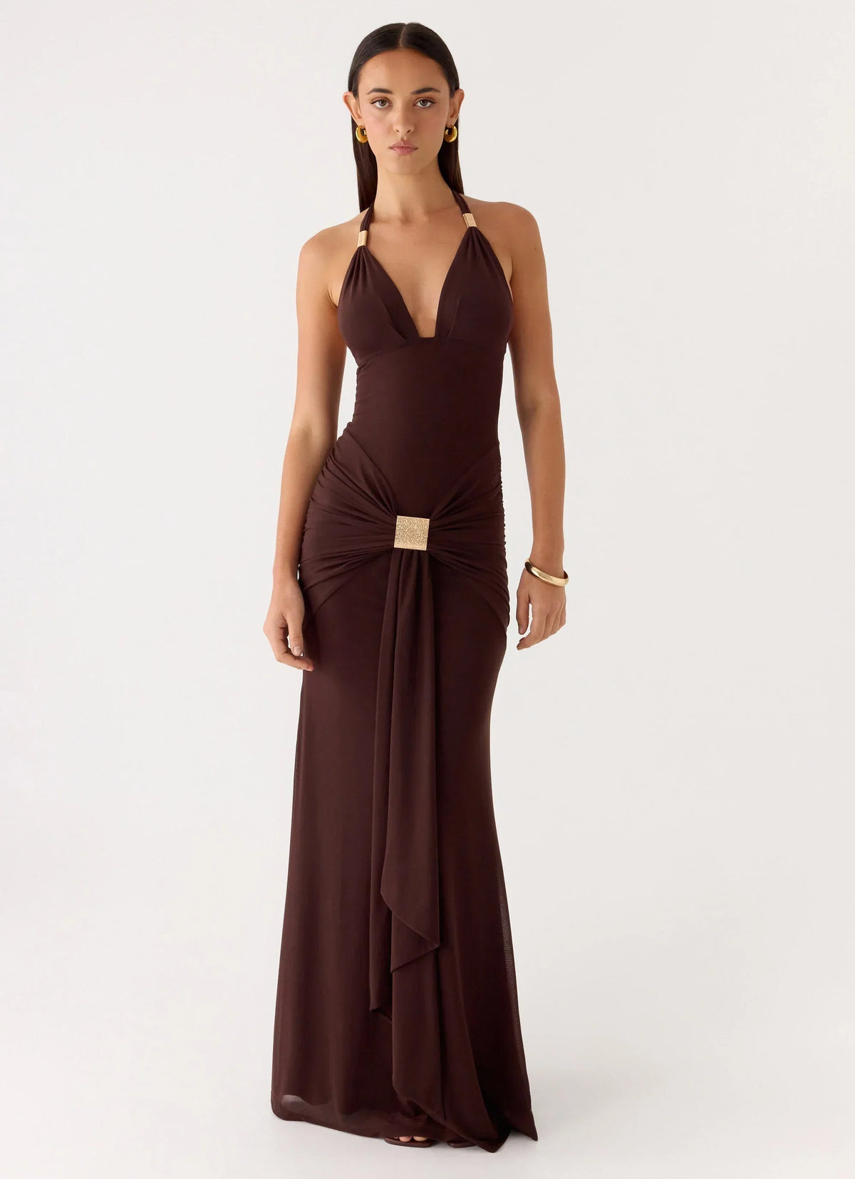 Miyah Hardware Maxi Dress Chocolate