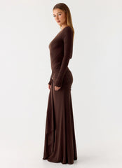 Dray Maxi Dress Chocolate