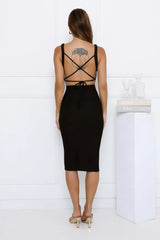 Noir Muse Midi Dress Black