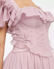 Adrienne Ruffle Midi Dress