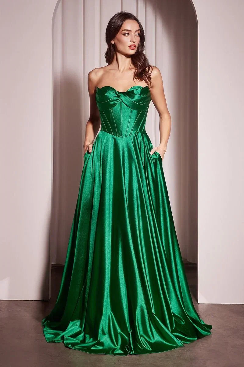 Ellery Gown - Satin A-Line Dress With Pockets
