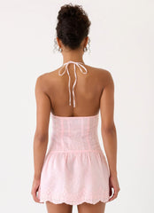 Non Stop Halter Mini Dress Pink
