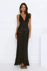 Radiant Soirée Maxi Dress Black