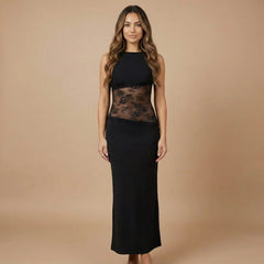 Indigo Lace Maxi Dress