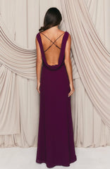 Plum Veil Maxi Dress