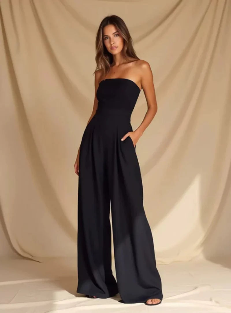Duttini | Strapless Wide-Leg Jumpsuit