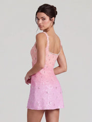 Dazzling Ombré Sequined & Beaded Mini Dress
