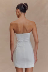 Maci White Crepe Mini Dress