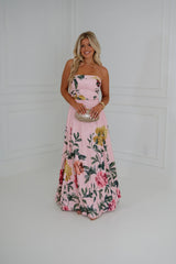 Jasmine Floral Maxi Dress-Pink Garden