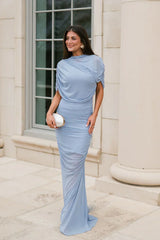Camila Mesh Maxi Dress-Blue