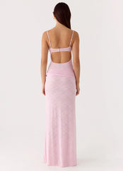 Natty Lace Mesh Maxi Dress Petal Pink