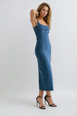 Blanche Seamed Denim Dress