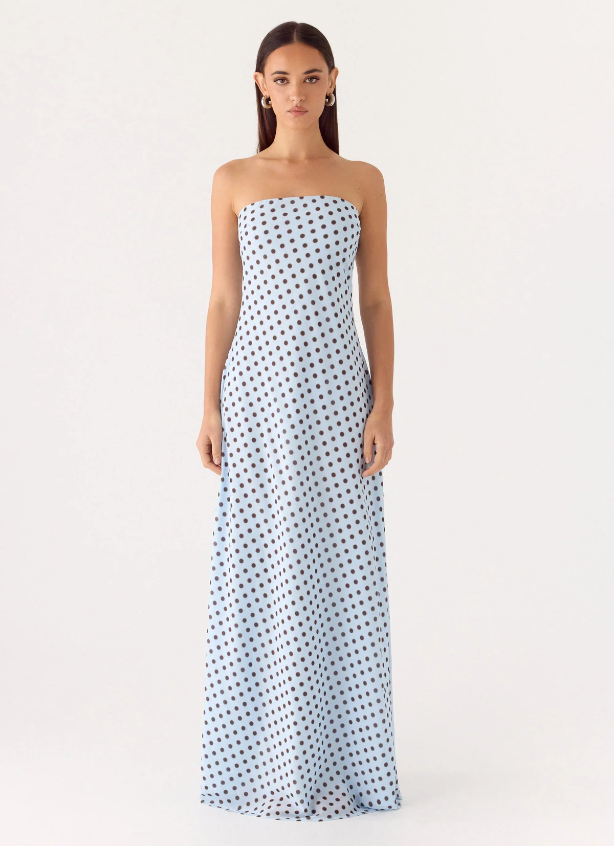 Chaniva Maxi Dress Blue Mocha Dot