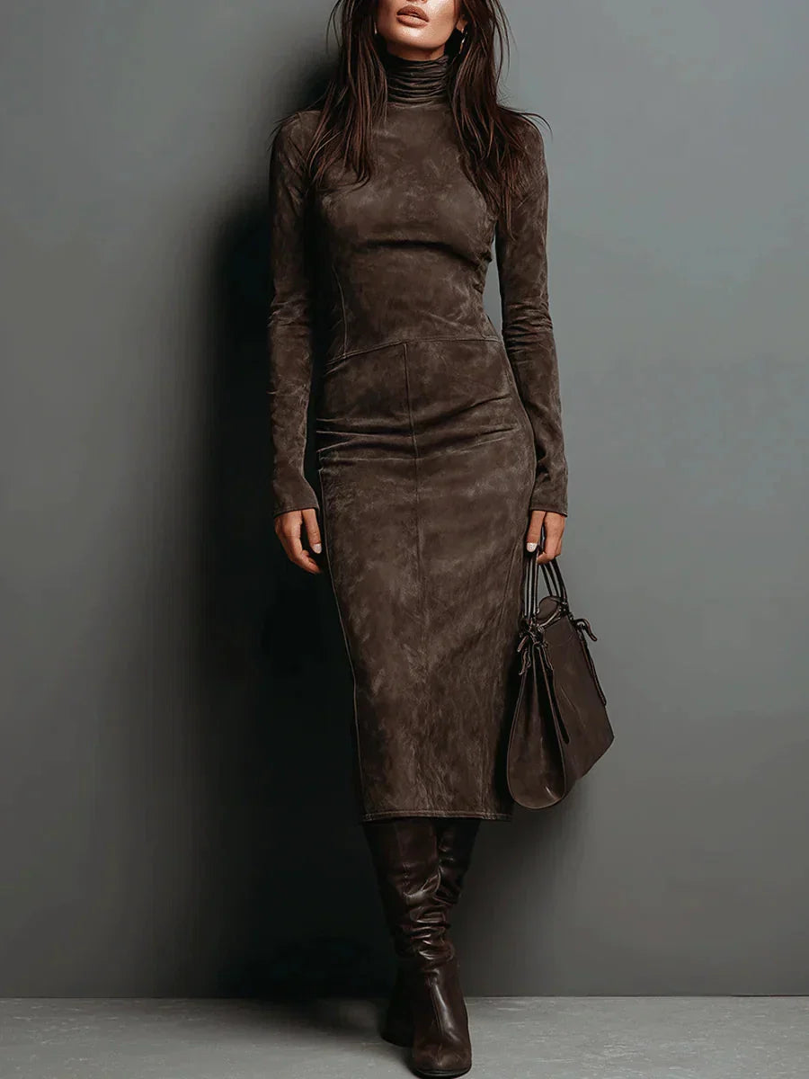 Emma - Elegant Long-Sleeve Midi Dress