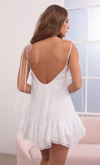 Mini Dress in White Shimmer