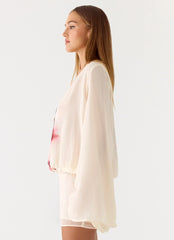 Junia Long Sleeve Mini Dress White