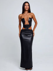 Milarae Black Midi Dress