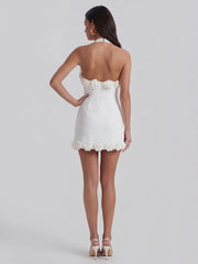 Backless Tie-Up Party Halter Neck Mini Dress
