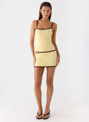 Felicia Asymmetrical Mini Dress Yellow