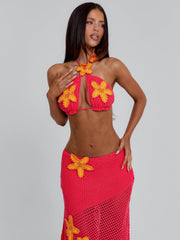 Natalie Coral Maxi Skirt