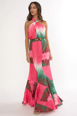 Elaina Rope Waist Maxi Dress Fuchsia